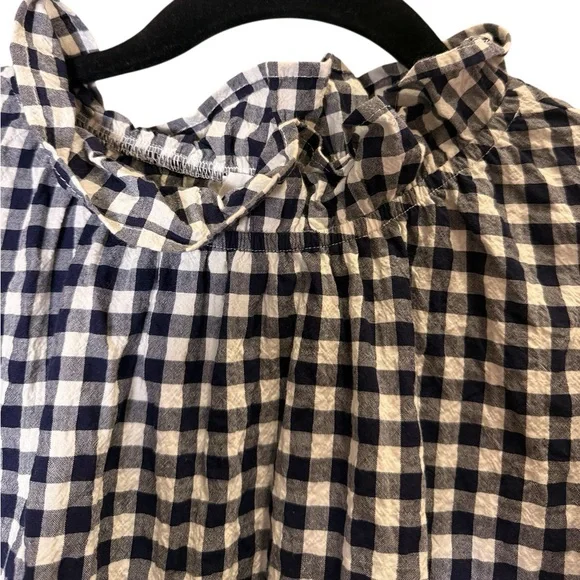 Felicite Black and White Cotton Gingham Midi Dress sz L - Picture 4 of 10